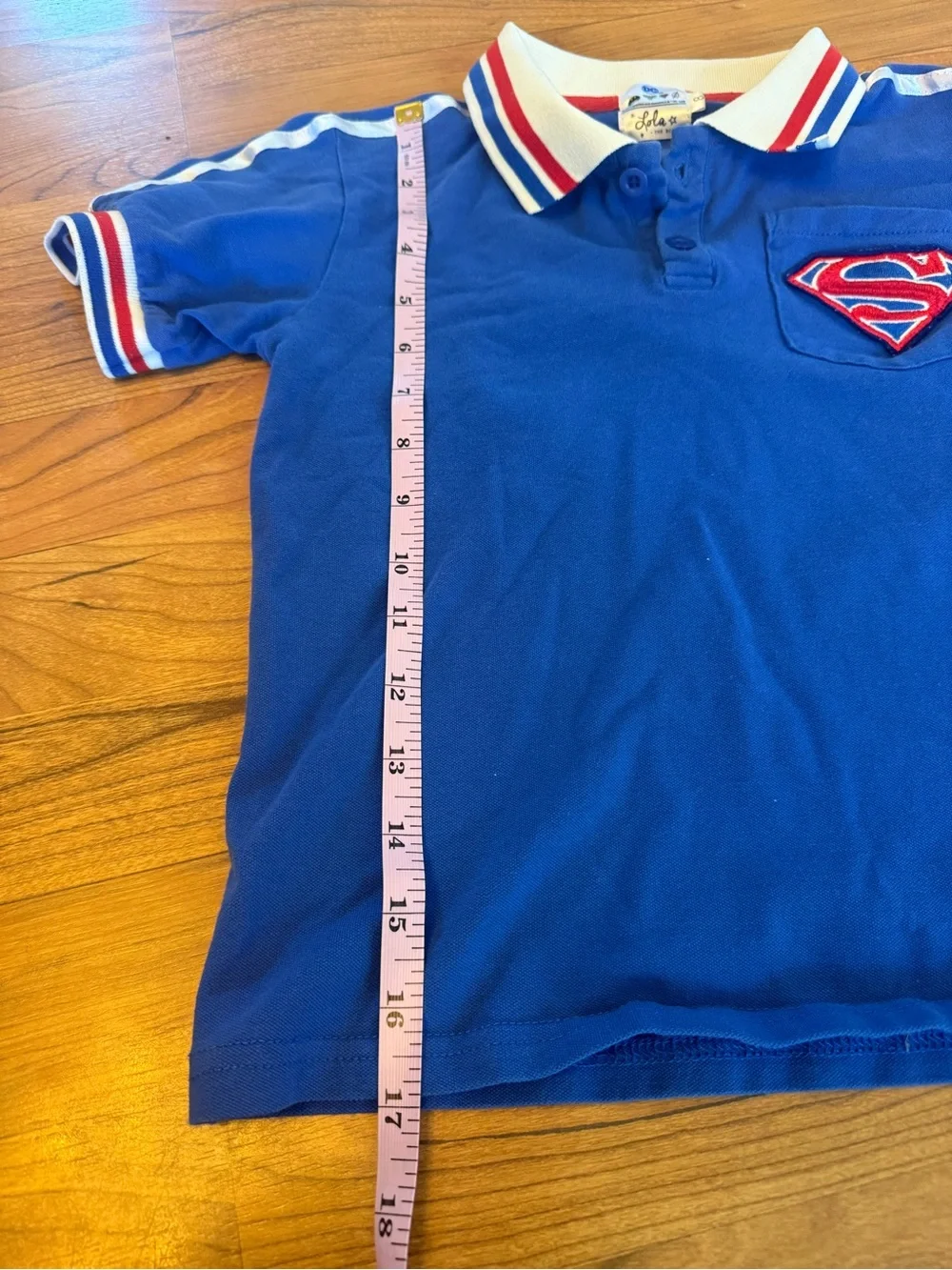 DC Comics Superman Blue Polo Shirt for Kids - Red & White Trim
